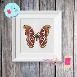 Butterfly Cross Stitch Moth cross stitch pattern Insect cross stitch Instant download PDF Floral Butterfly Cross Stitch Pattern
