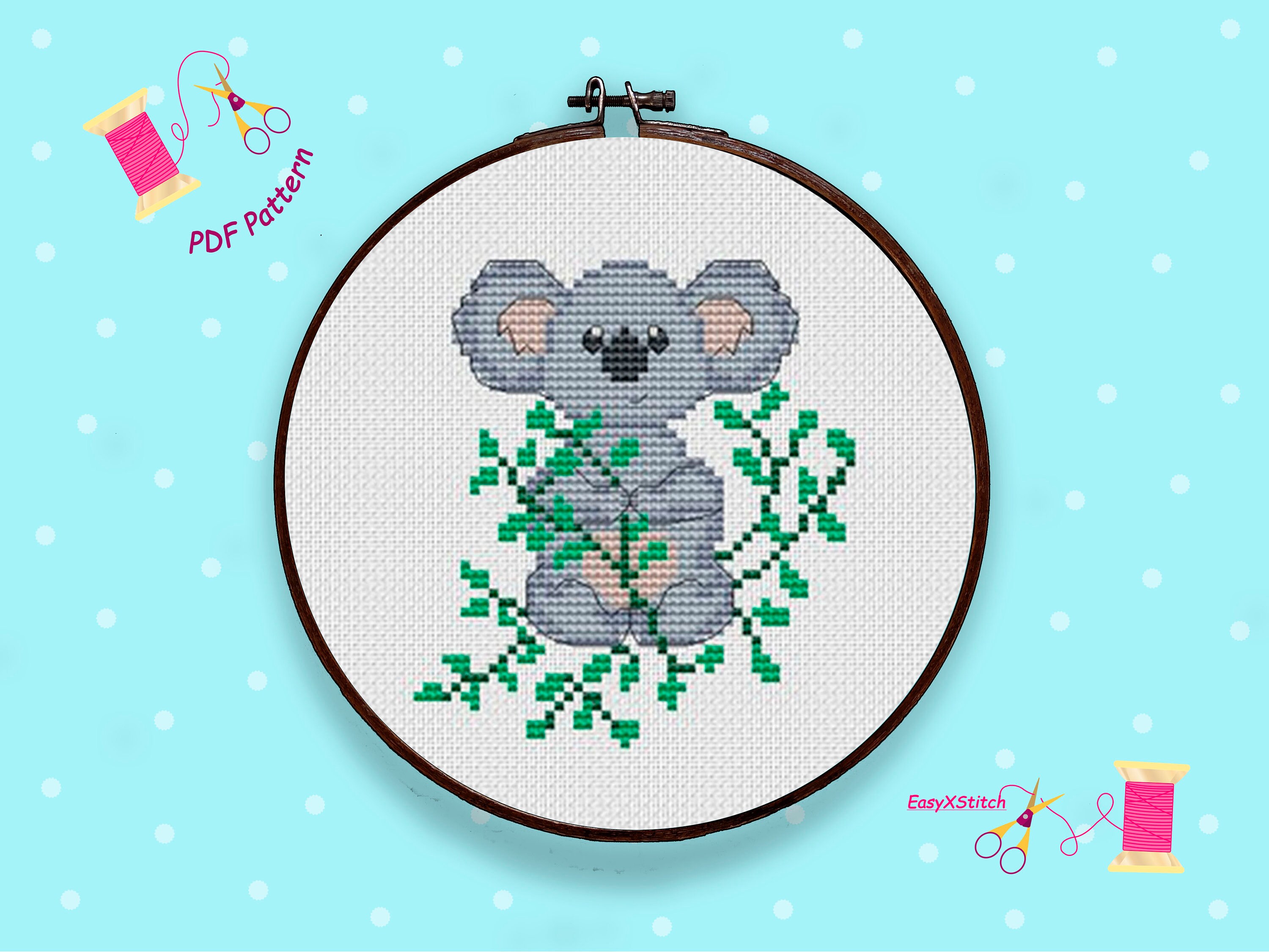 Koala cross stitch Australian animals cross stitch wild Etsy
