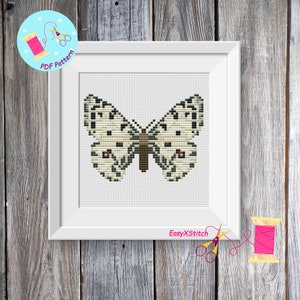 Butterfly Cross Stitch Moth cross stitch pattern Insect cross stitch Instant download PDF Floral Butterfly Cross Stitch Pattern