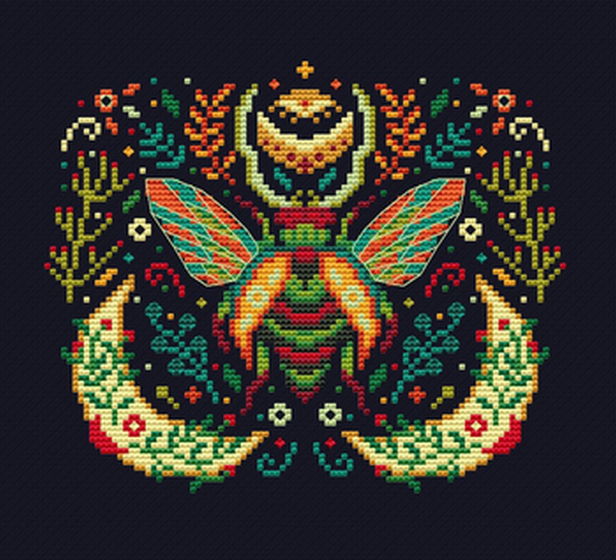 Insect Cross Stitch Pattern PDF Luna Moth Embroidery Magical Etsy