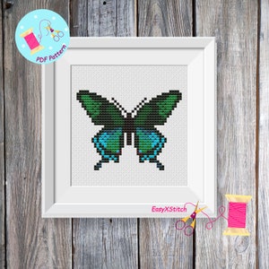 Butterfly Cross Stitch Moth cross stitch pattern Insect cross stitch Instant download PDF Floral Butterfly Cross Stitch Pattern