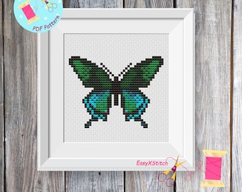 Butterfly Cross Stitch Moth cross stitch pattern Insect cross stitch Instant download PDF Floral Butterfly Cross Stitch Pattern