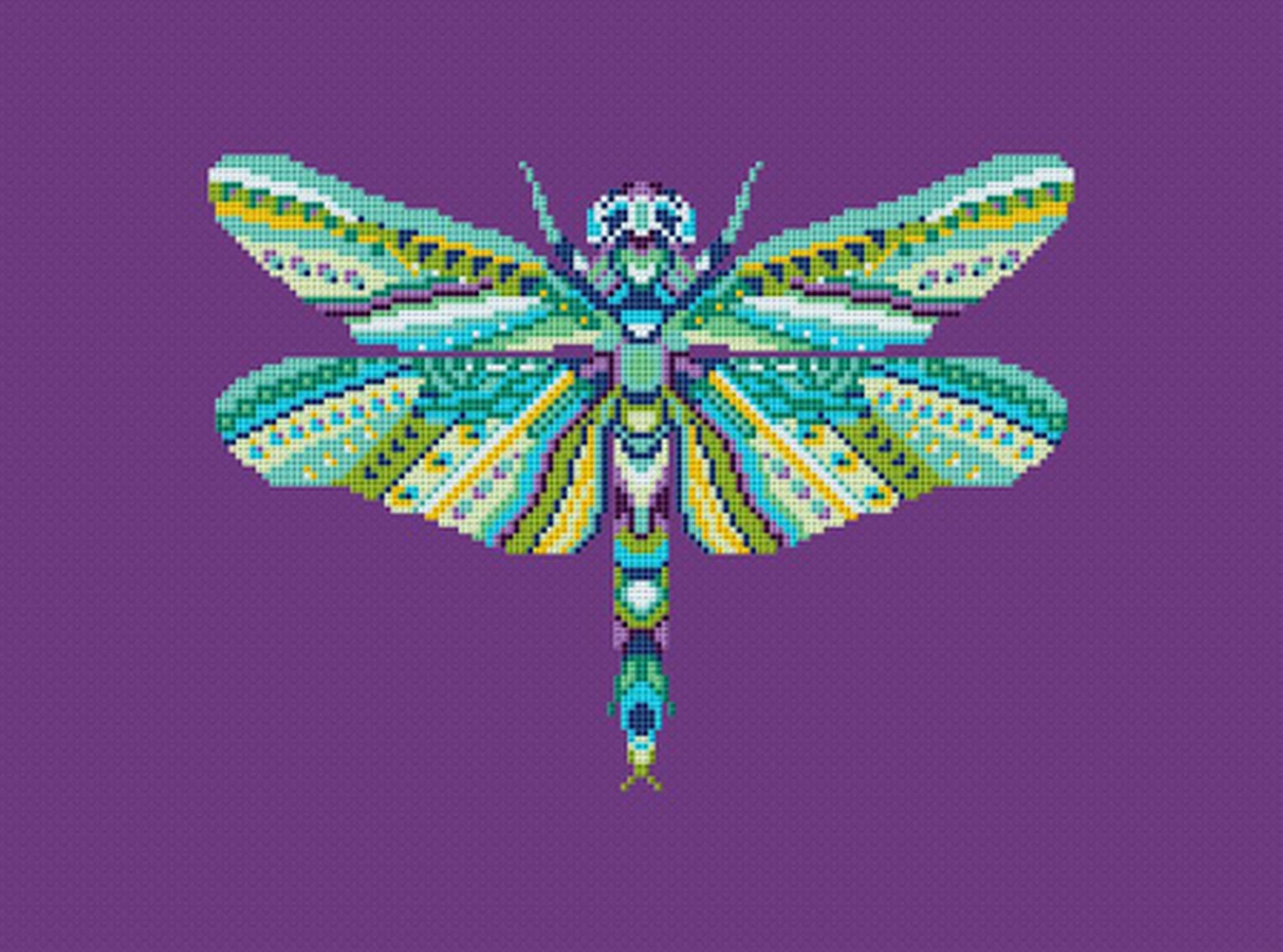 Insect Cross Stitch Pattern PDF Dragonfly Cross Stitch Pattern Etsy