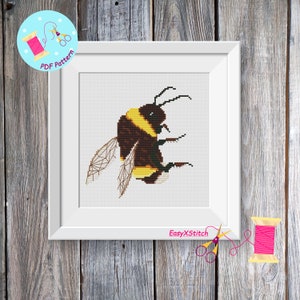 Bumblebee cross stitch pattern pdf  funny, Bee cross stitch pattern, Insect cross stitch pattern,  Instant download PDF