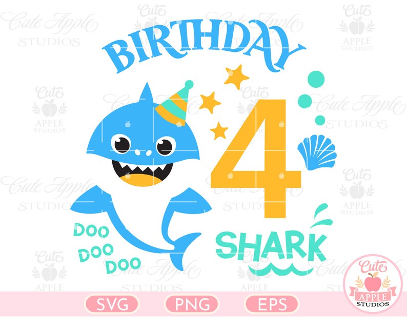 Download Clip Art Shark Kids Svg Svg Files Cricut Cut File Birthday Boy Svg Shark Birthday Svg 4th Birthday Shark Svg Shark Doo Doo Svg Fourth Birthday Art Collectibles