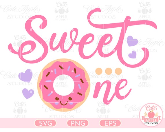 Download Sweet One Svg First Birthday Cutting File 1st Birthday Party Svg One Sweet Girl Svg Cute Donut Silhouette Cricut Svg Vinyl Baby