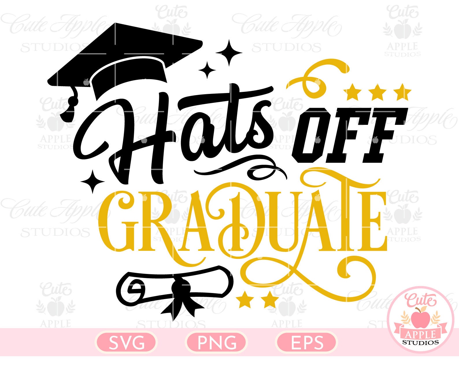 Hats Off Graduate Svg Hats Off Grad Graduation Svg Senior | Etsy