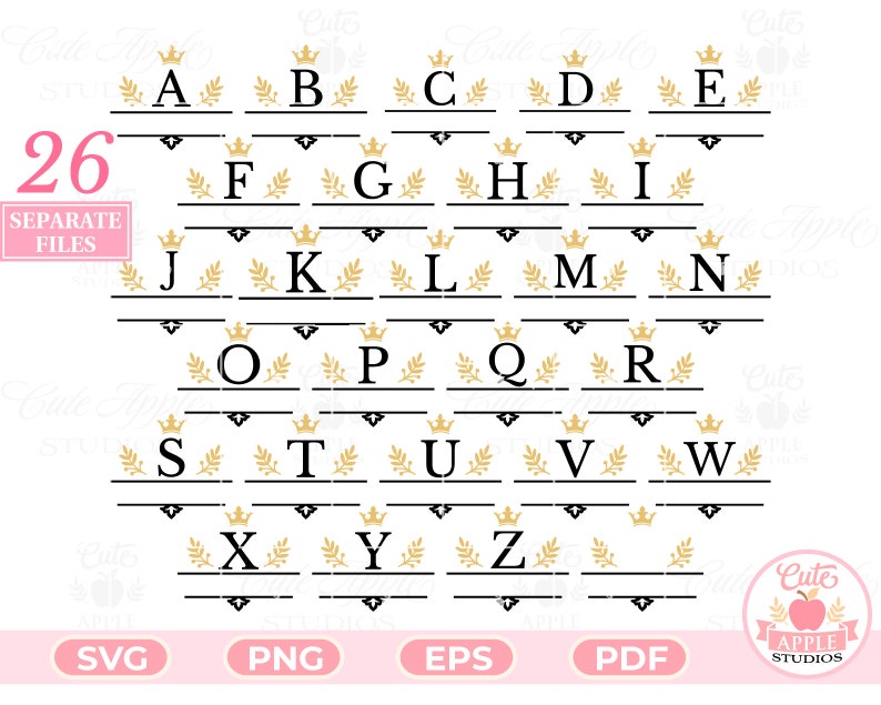 Download Art Collectibles Clip Art Family Name Svg Initial Svg Monogram Svg Letter Svg Split Alphabet Svg Png Cricut Cut File Split Monogram Letters Split Monogram Svg