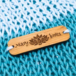 Custom Wooden Clothing Labels: Engraved Logo Tags for Sewing Knitting and Crochet