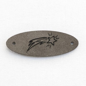 Custom Oval Faux Leather Labels For Handmade Items - Personalized Vegan Leather Logo Tags to sew on