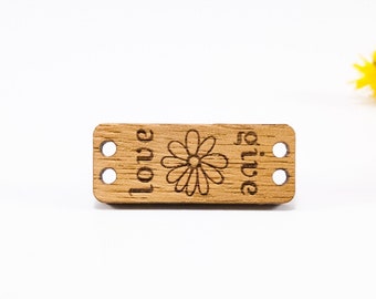 Small Wooden Tags For Handmade Items, 25 Set, Personalized Small Tags for Knitting, Vegan Branding Tags for Baskets and Totebags, Upcycled