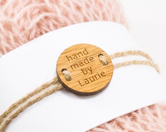 Personalized Wooden Tags For Gift Wraps, Custom Branding Tags, Custom Circle Logo Tags, Wrapping Finish, Upcycled
