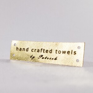 Custom Faux Leather Labels: Sew On Branding Tags (2.16 x 0.59 inch)