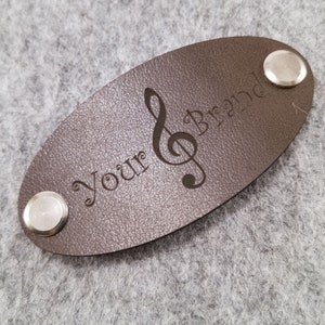 Etichette ovali in similpelle con viti Chicago, etichette con logo e rivetti per articoli fatti a mano, etichette con marchio per borse