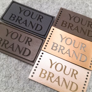 Custom Branding Tags For Bags, Personalized Leather Logo Labels for Handmade Products