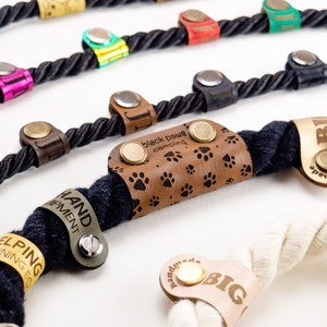 Custom Leather Pet Leash Tags: Personalized Branding Labels, Rivets (Set of 25)