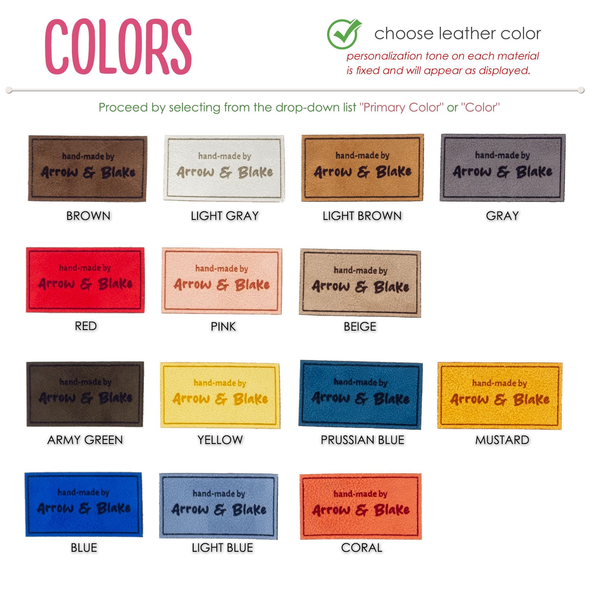 Custom Faux Suede Bag Labels: Personalized Branding Tags With Logo (2 ...