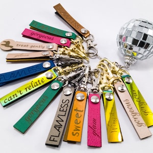 Set of 5 Personalized Zipper Name Tag Charms with Snap Hook for School, mini bag, 28 color selection, Custom Tag for Gifts Handmade Items image 10