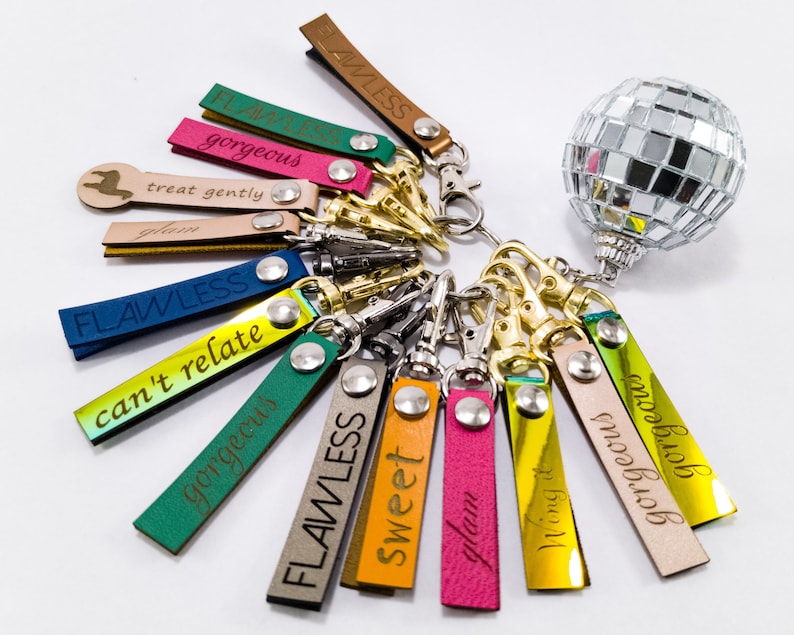 Set of 5 Personalized Zipper Name Tag Charms with Snap Hook Etsy