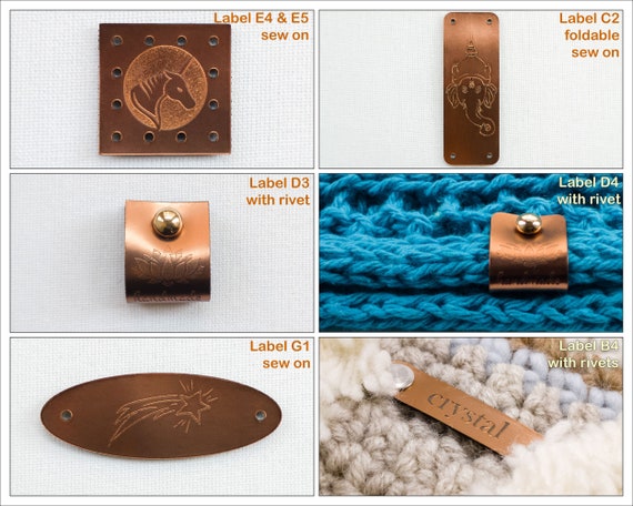 10 Personalized Leather Branding Labels for handmade