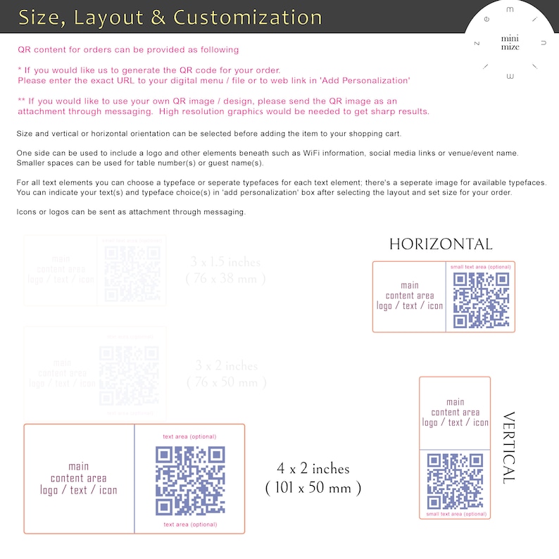QR Code Signs: Set of 10, 4x2 Inch / 102x51mm, Metallic Silver Finish ...