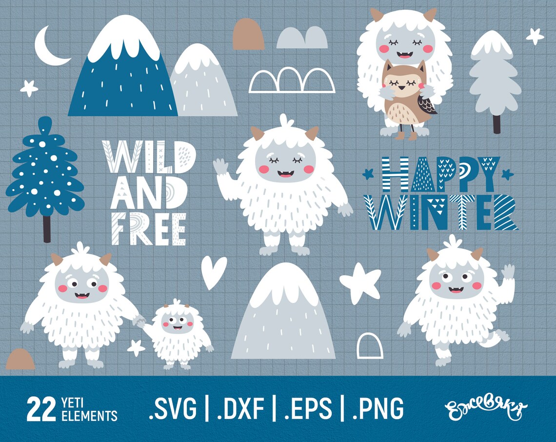 Download Yeti SVG Christmas svg Winter svg Yeti Clipart Bigfoot | Etsy