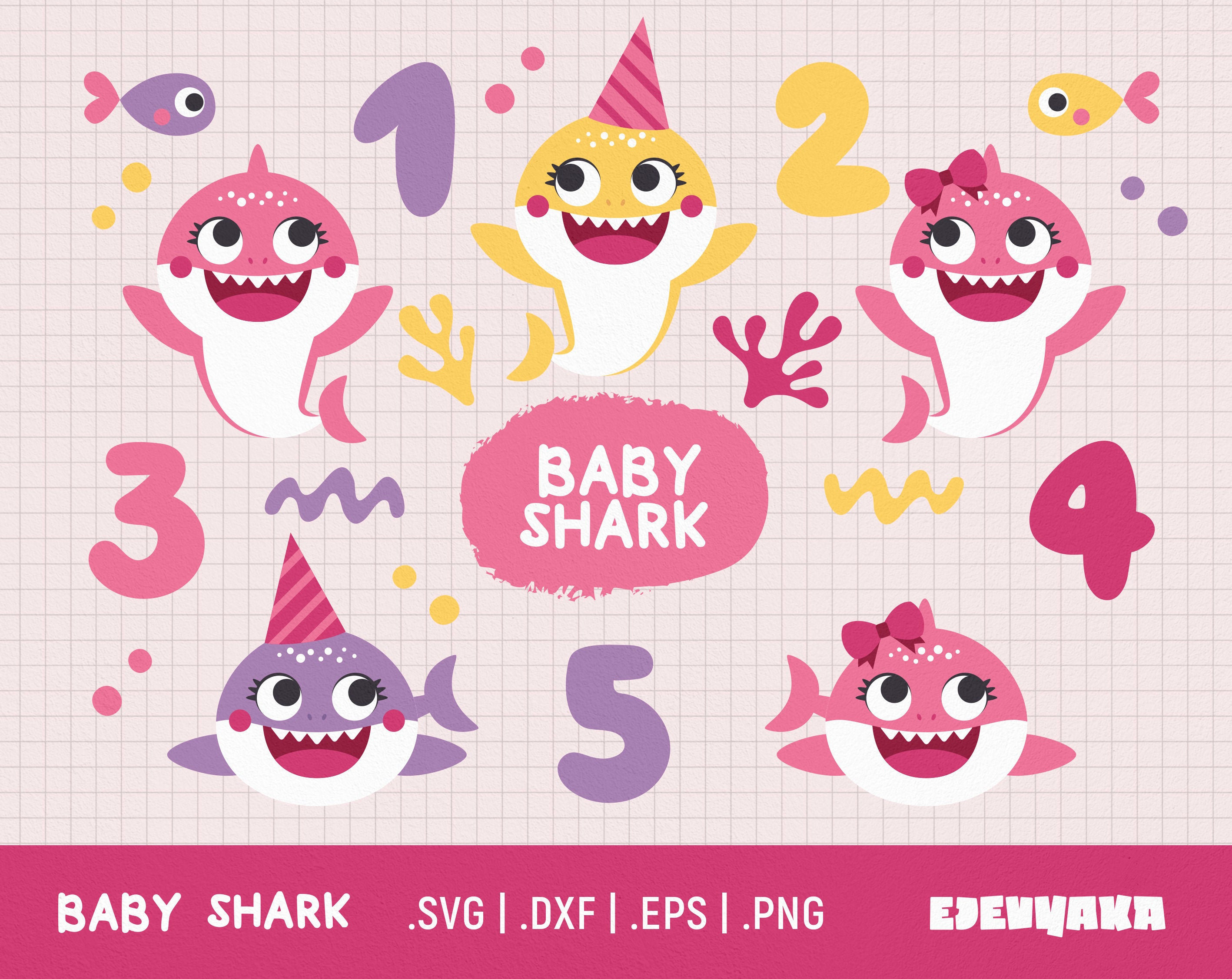 Baby Shark Svg Baby Shark Png Baby Shark Birthday Svg Baby Etsy