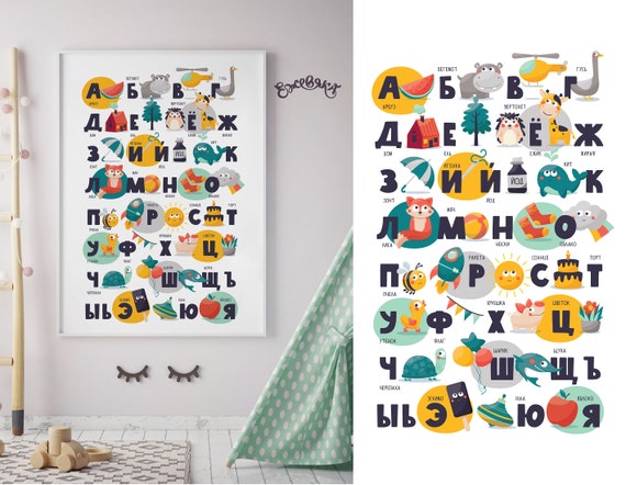 Russian Alphabet Poster Printable Russian Alphabet Russian | Etsy
