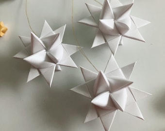 Christmas Stars Ornaments, Froebel Stars, Moravian Stars, Paper Stars Decor for Christmas Tree, Paper Christmas Ornaments and Hanging