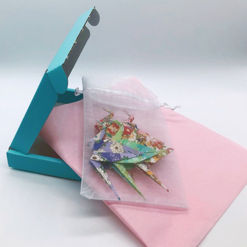 Origami Crane Wedding Favours, Paper Crane Decorations, Japanese Paper Gift image 8