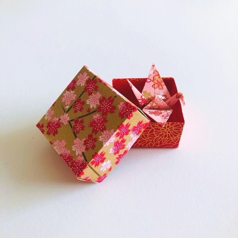 Origami Crane in Origami Gift Box for Paper Anniversary Gift, Wedding Gift, Mothers Day Gift, Birthday Gift image 1