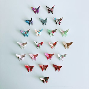 Decoración de mariposas de papel y favores de fiesta para fiesta de cumpleaños, baby shower, despedida de soltera, boda, decoración del hogar, mariposa de origami japonesa