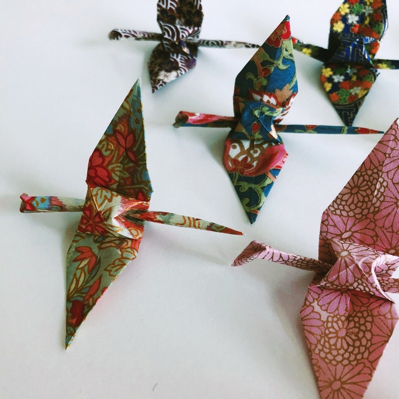 Origami Crane Wedding Favours, Paper Crane Decorations, Japanese Paper Gift image 6