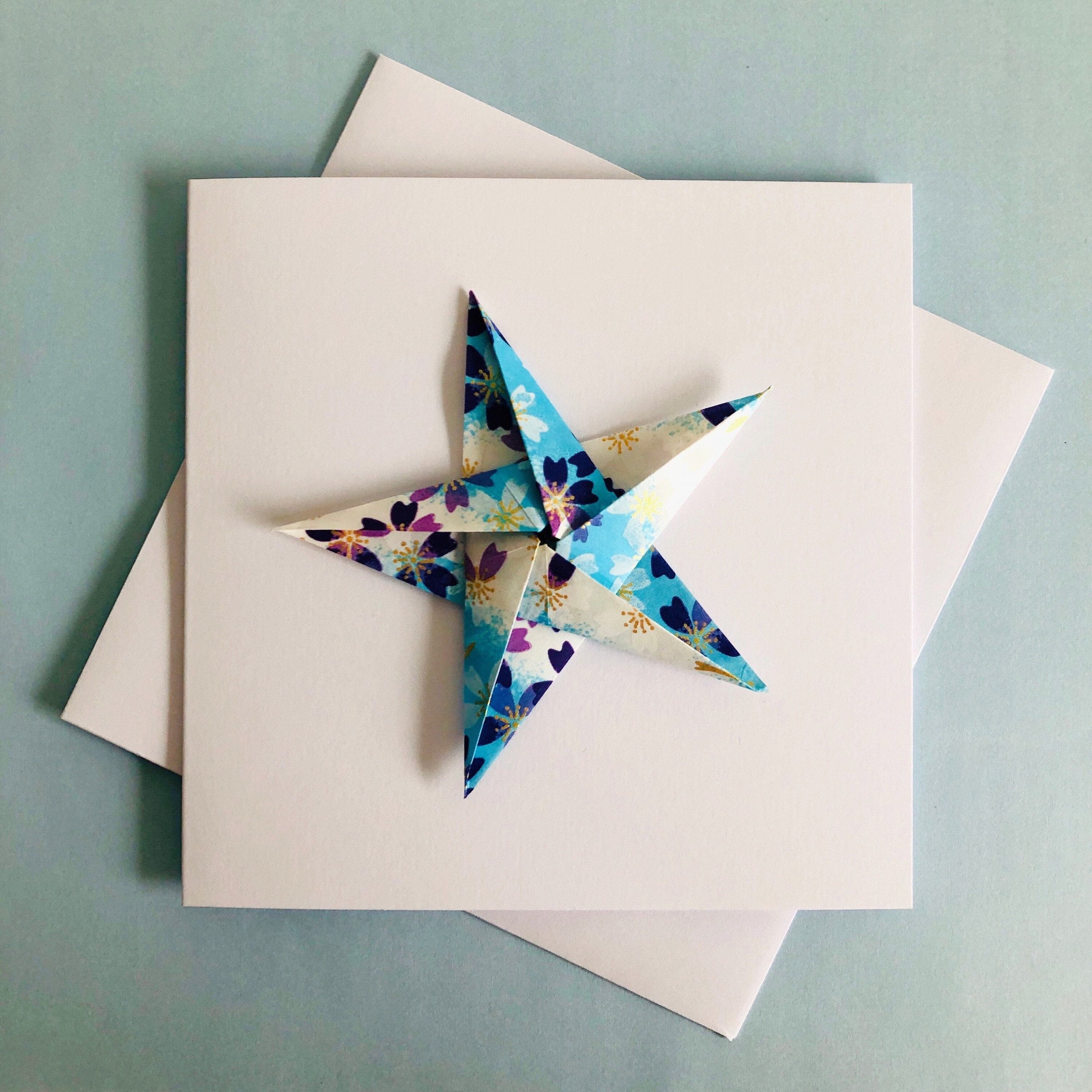 Origami Star Christmas Card Origami Star Birthday Card Paper Etsy UK