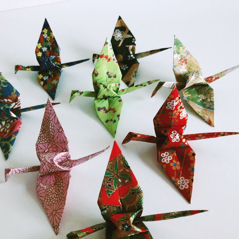 Origami Crane Wedding Favours, Paper Crane Decorations, Japanese Paper Gift image 5