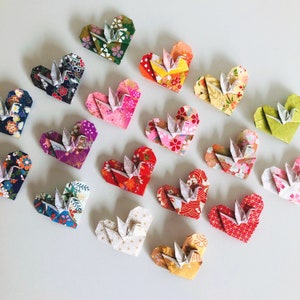Origami Crane Hearts, Japanse Lockdown Gift, Virtual Hug Gift, Pocket Hug Gift, Miss You Gift, Origami Heart Decorations, Wedding Decor