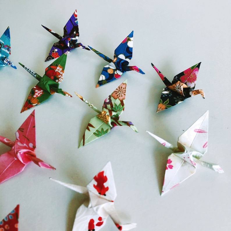 Origami Crane Wedding Favours, Paper Crane Decorations, Japanese Paper Gift image 3