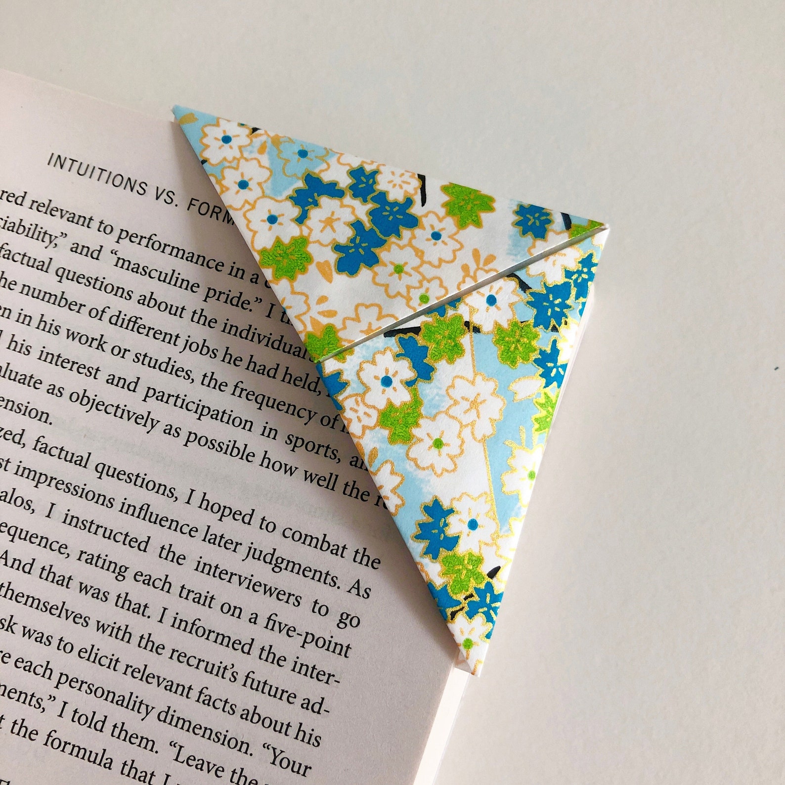 Japanese Origami Book Corner Origami Bookmark Book Lover | Etsy UK