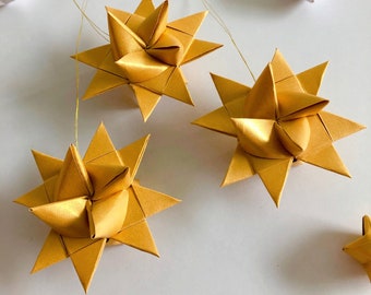 Elegant Holiday Ornaments - Handcrafted Froebel Stars Set