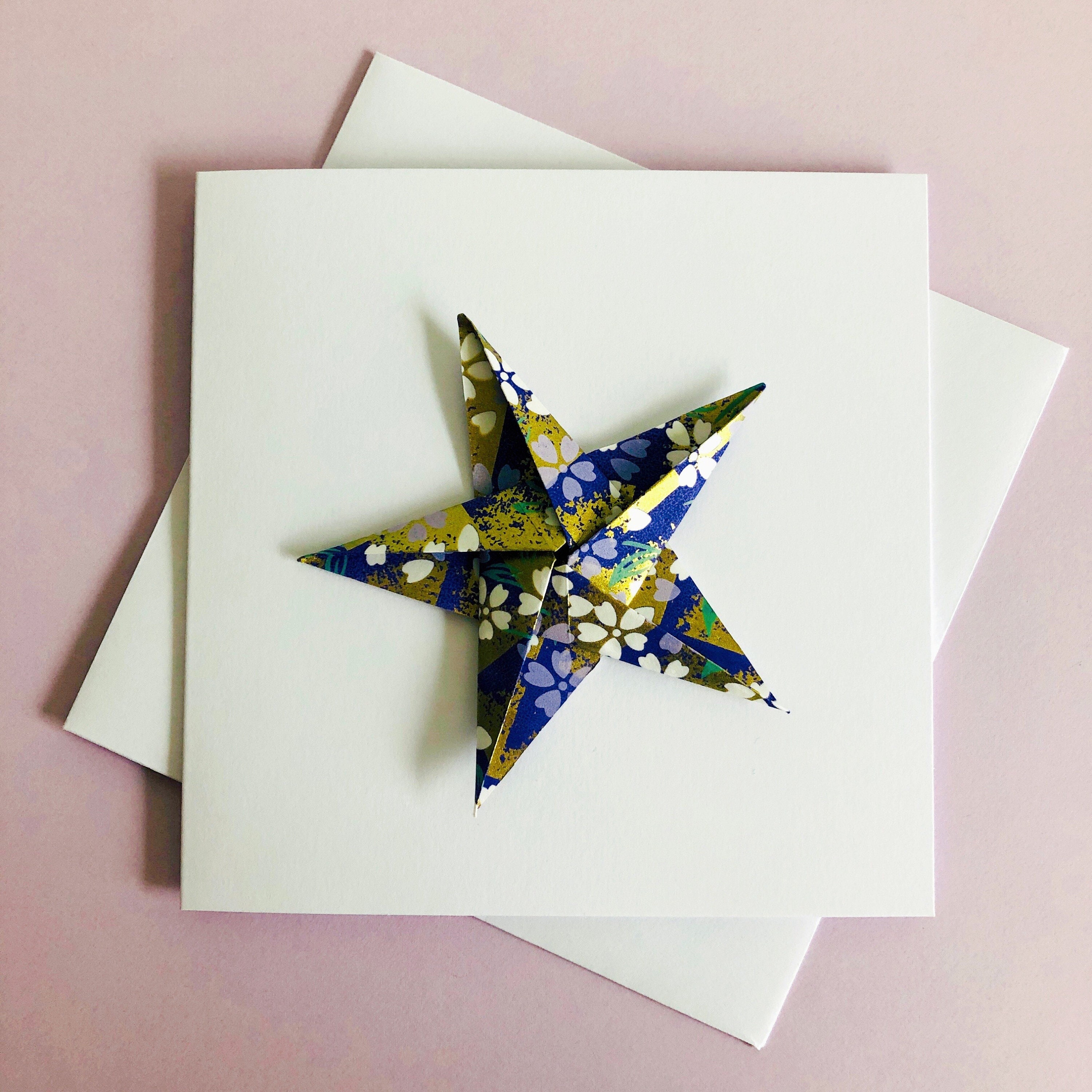 Origami Star Christmas Card Origami Star Birthday Card Paper Etsy UK