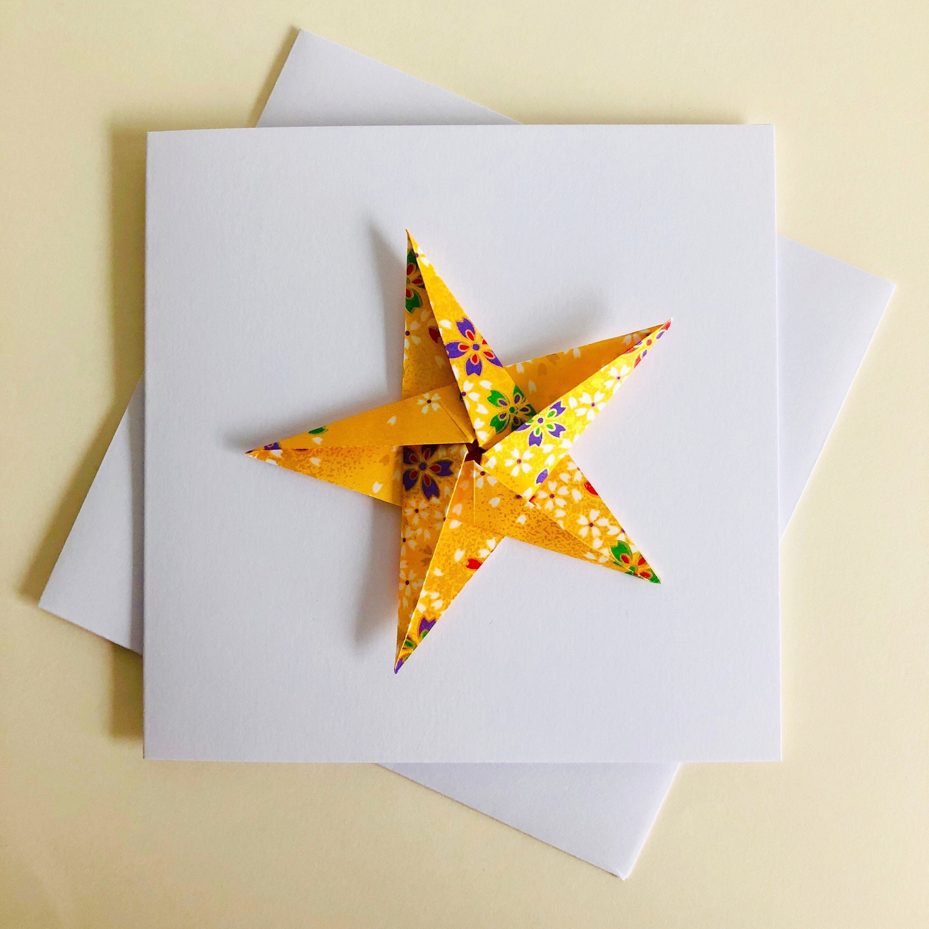 Origami Star Christmas Card Origami Star Birthday Card Paper Etsy UK