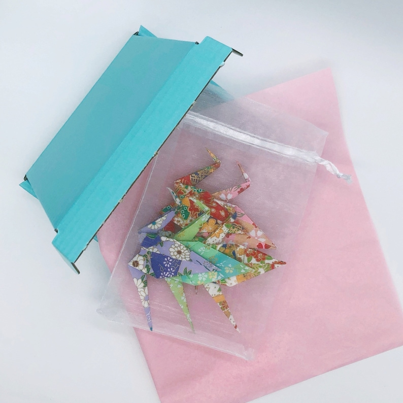 Origami Crane Wedding Favours, Paper Crane Decorations, Japanese Paper Gift image 7