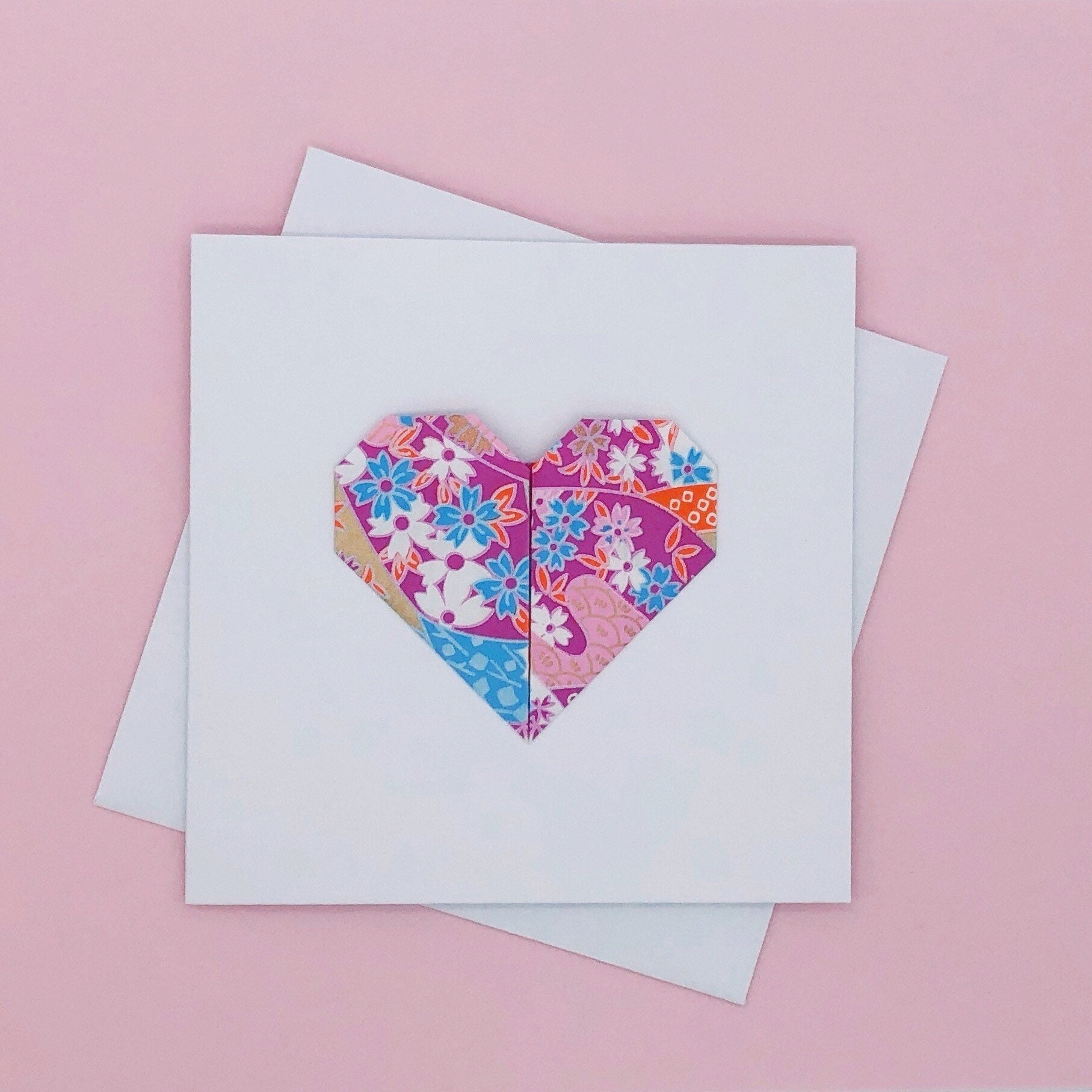Origami Heart Valentines Card Paper Heart Card for Etsy