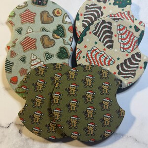 Coaster Car, Holiday, christmas Cookies, set of 2, coaster, christmas ,cookies, Gift, Car decor