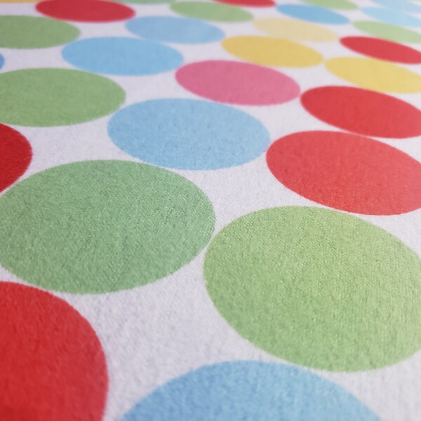 Multi Color Mod Dot Cotton Flannel Fabric 45" By The Yard Polka Dot Print