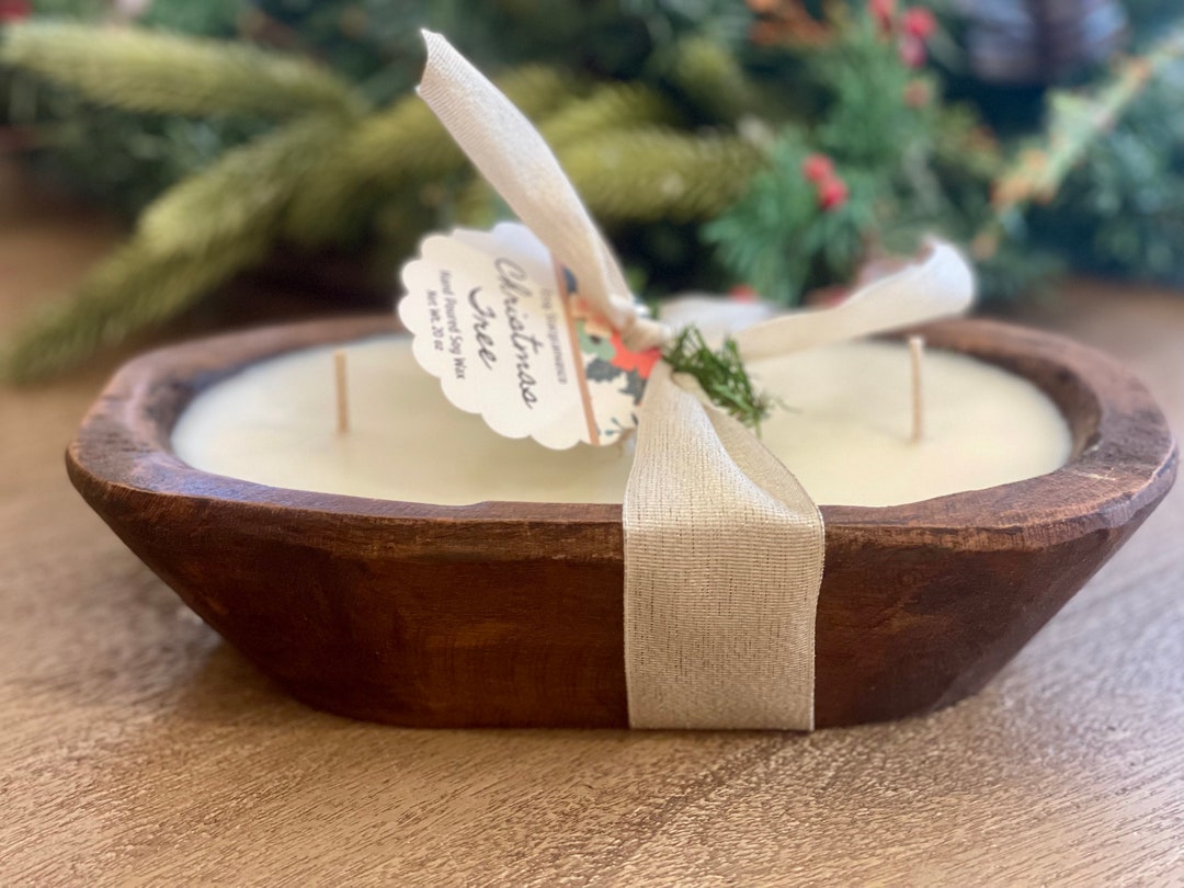 Wood Dough Bowl Candle Etsy