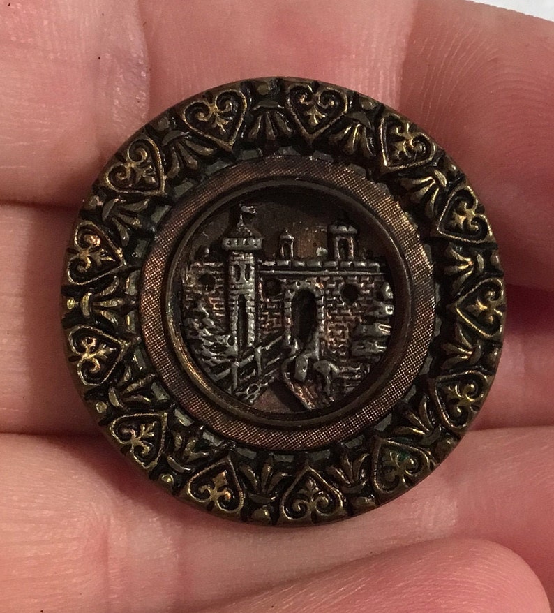 Stunning Detailed 19th Century Victorian Brass Button 1 1/8 - Etsy