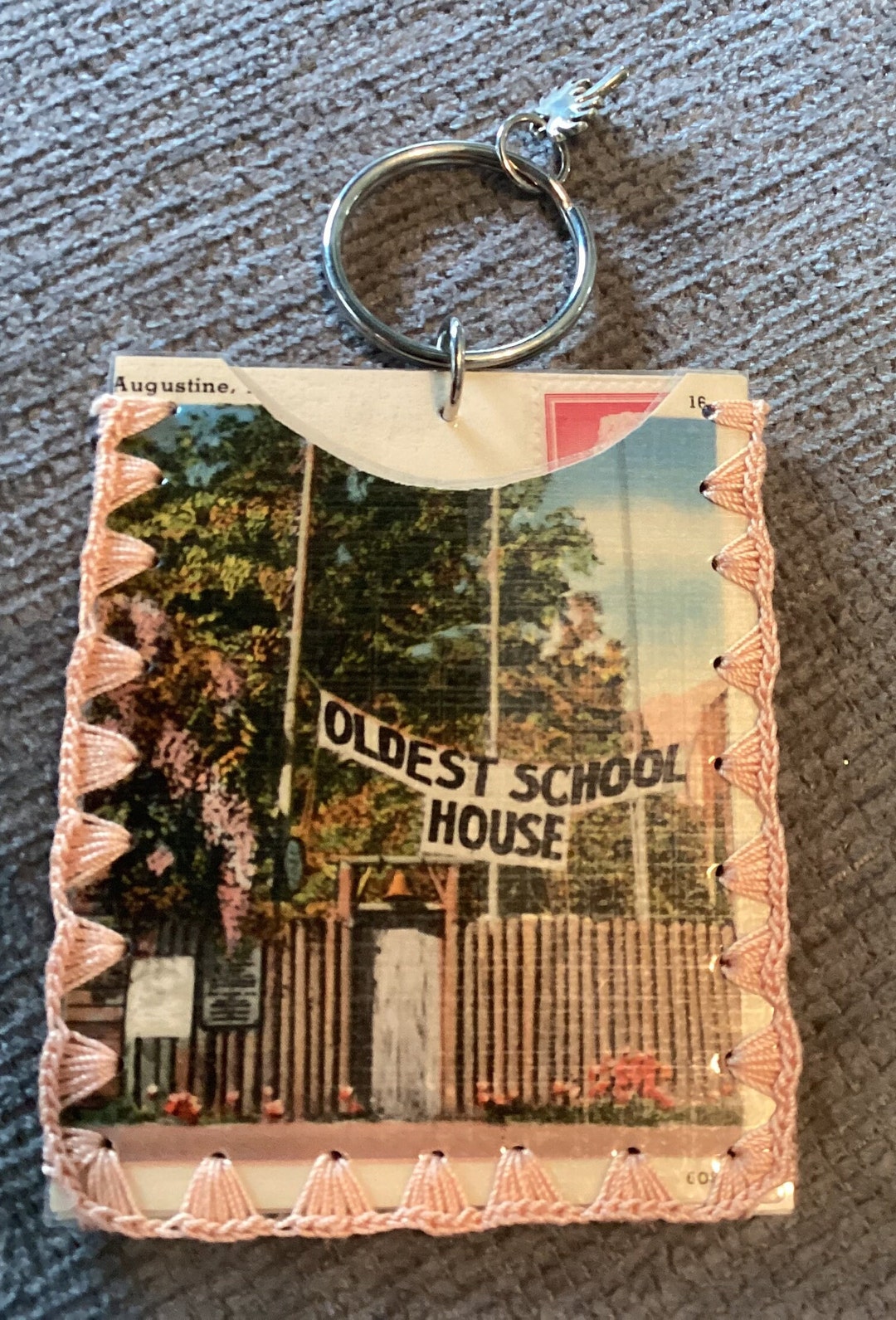 Keychain Wallet Made From Laminated Vintage Oldest School House, St ...