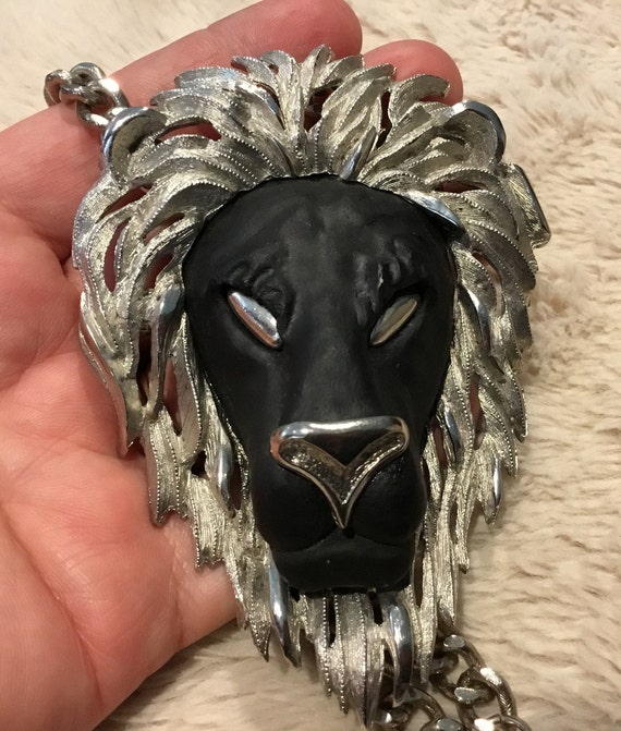 REDUCED Vintage Luca Razza 1970’s Black Lion neckl