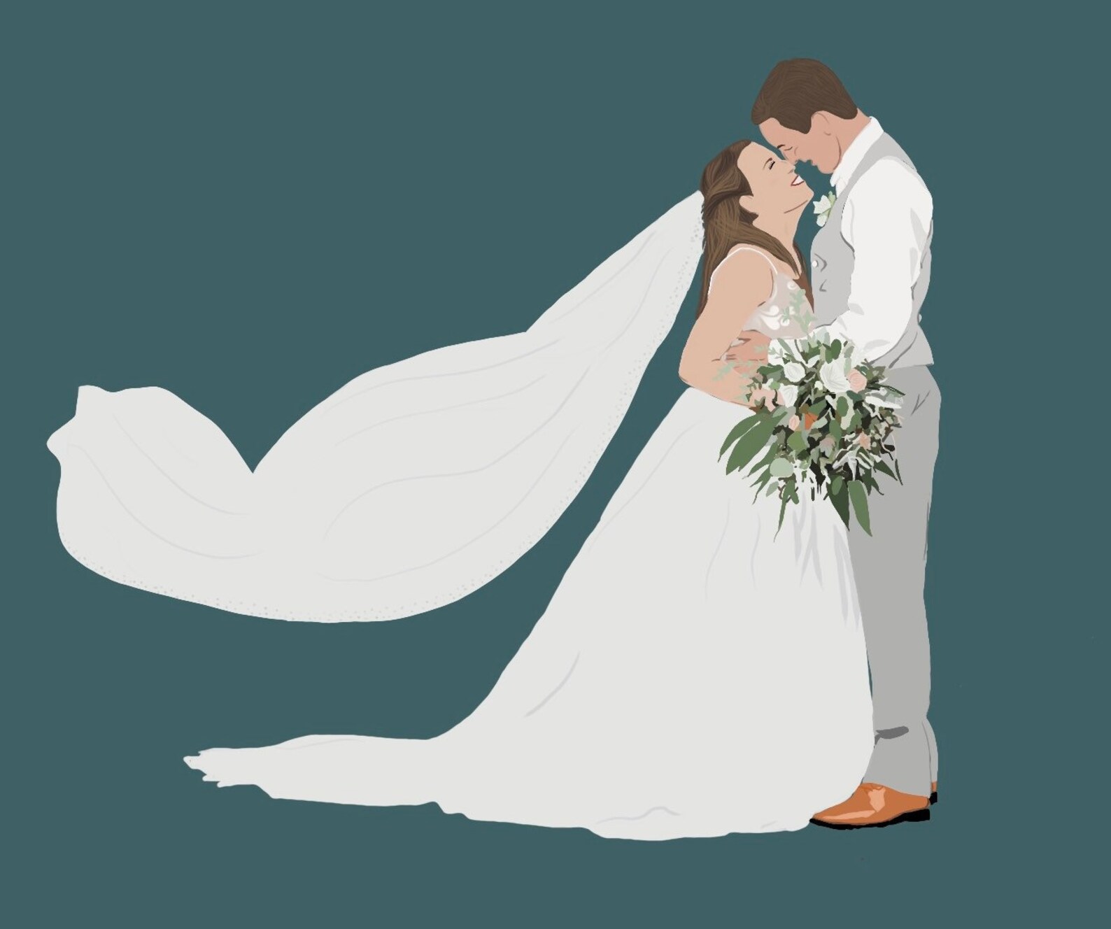 Digital Wedding Illustration Etsy